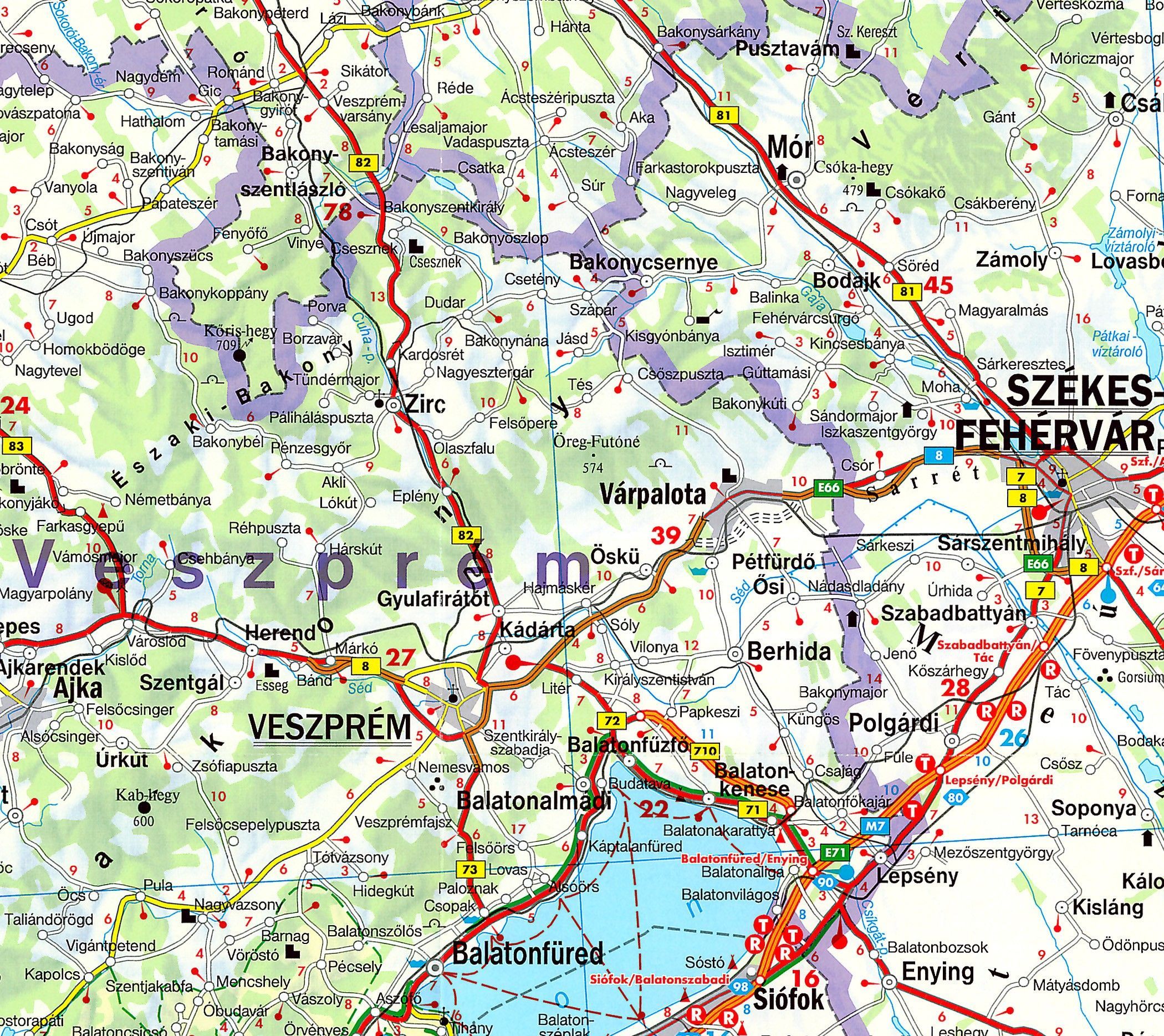 Landkaart Hongarije