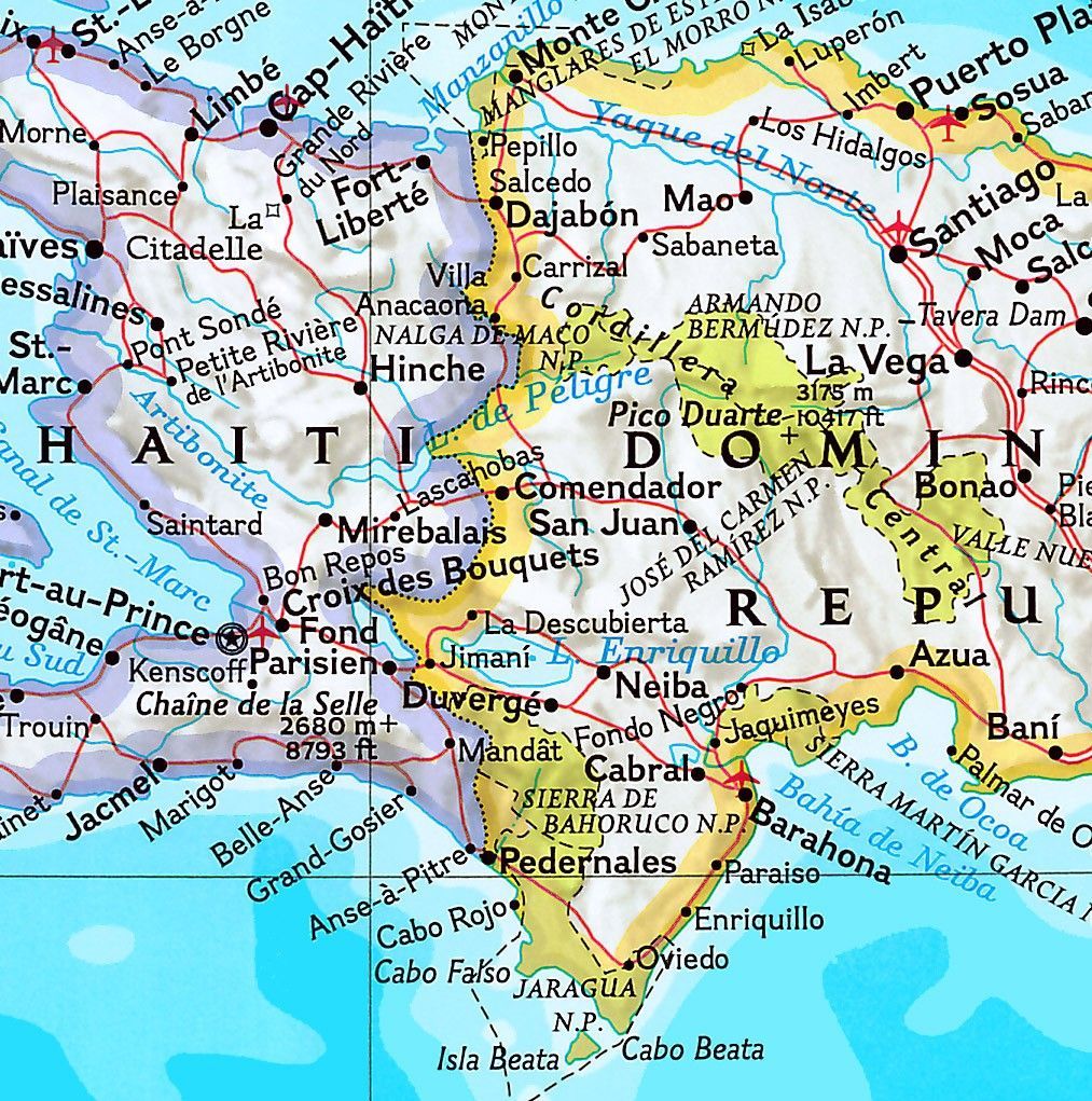 Landkaart Caribbean
