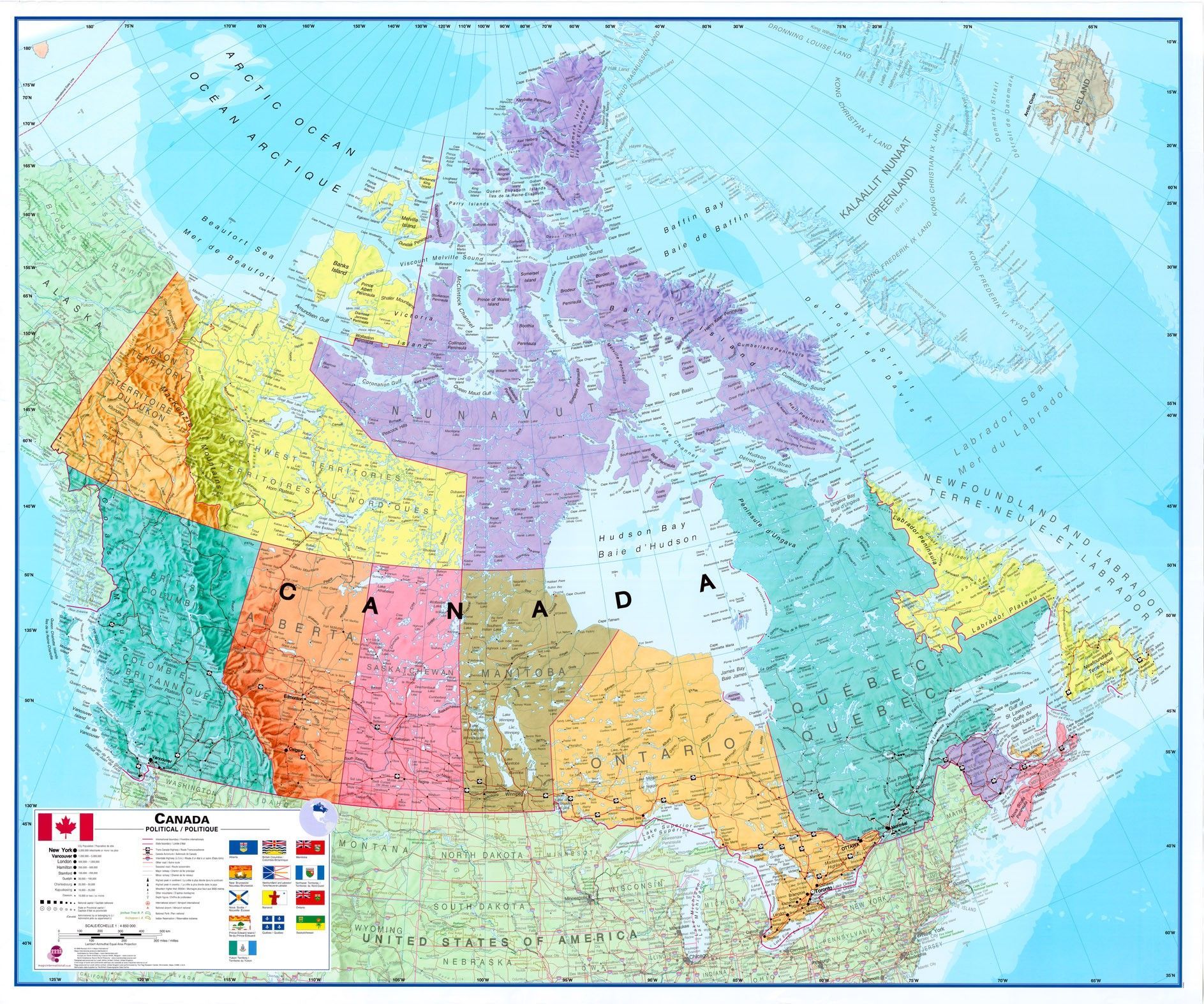 Landkaart Canada