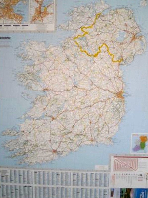 Landkarte Irland 1:400.000 mit platz namen index