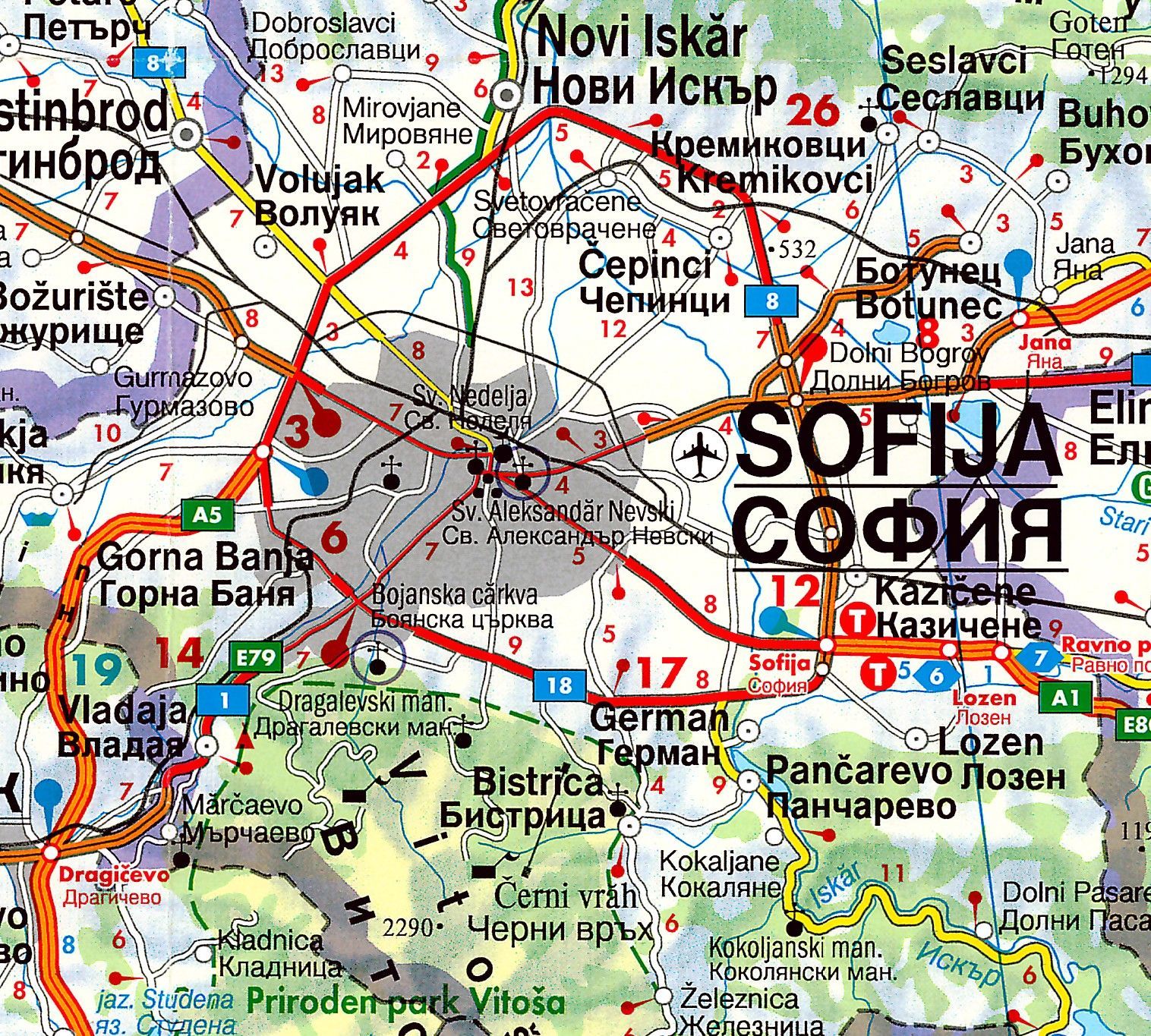 Landkaart Bulgarije