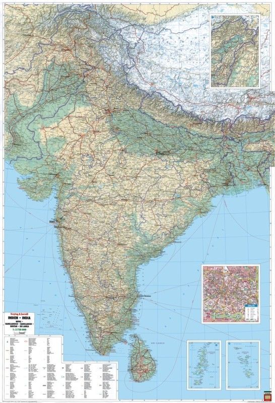 Landkarte Indien 1:2.750.000