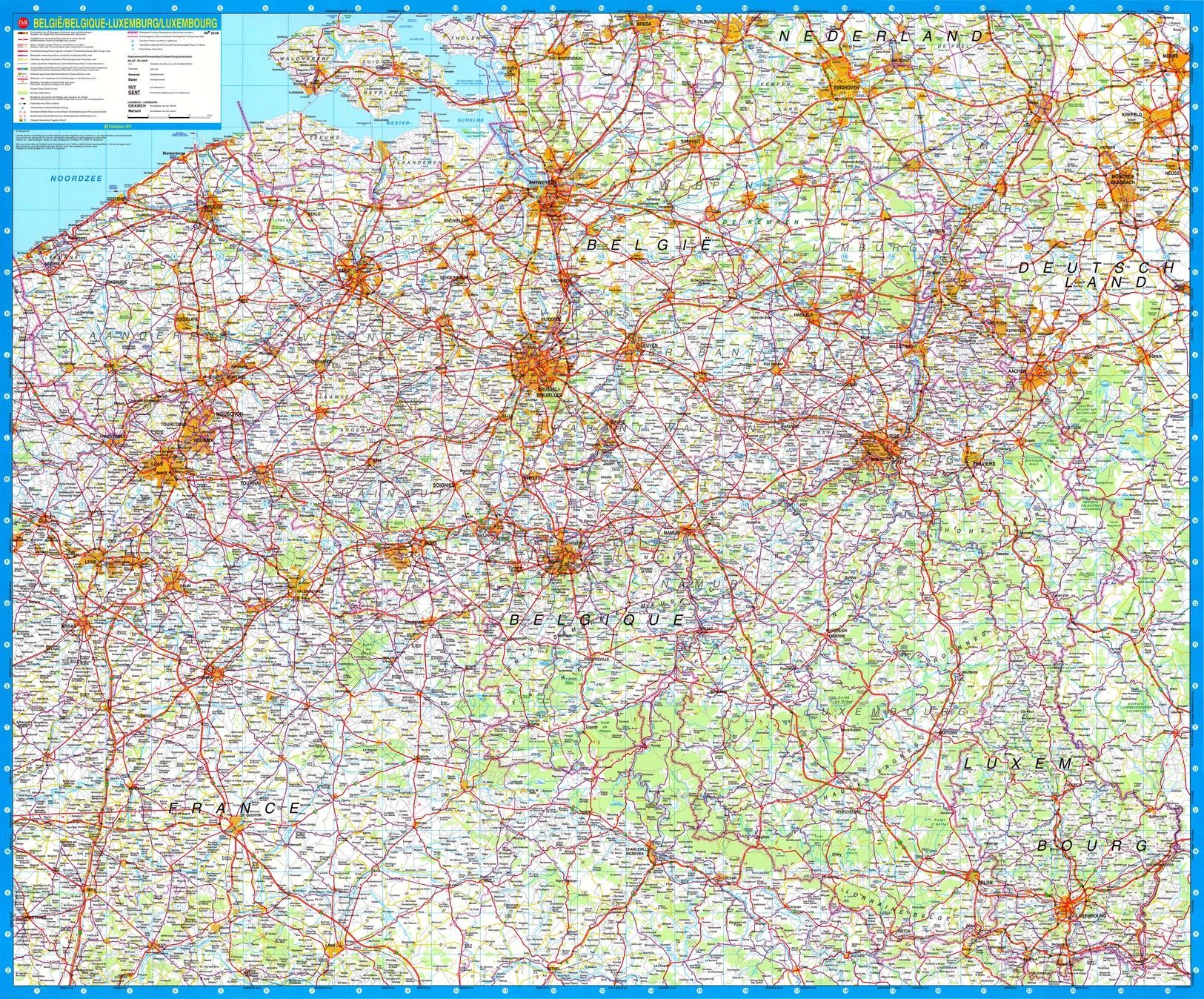 Landkaart Belgie