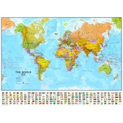 Weltkarte  K in Englisch 1:30.000.000