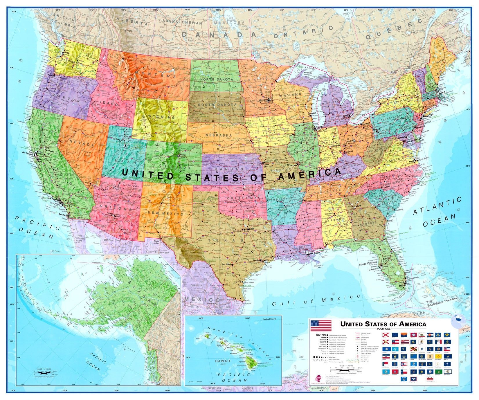 Landkaart Verenigde Staten (Maps)