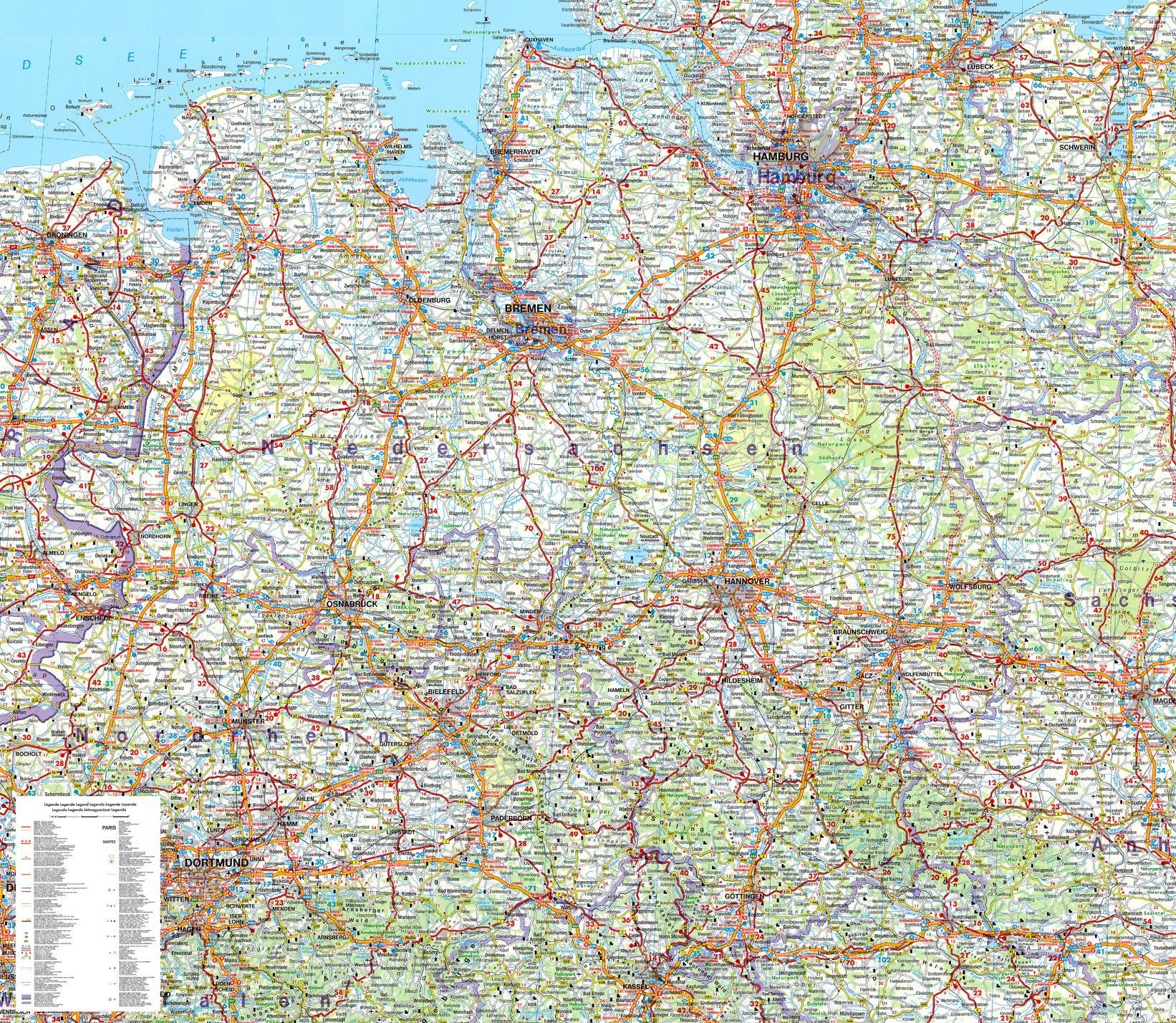 Regionkarte Niedersachsen-Bremen